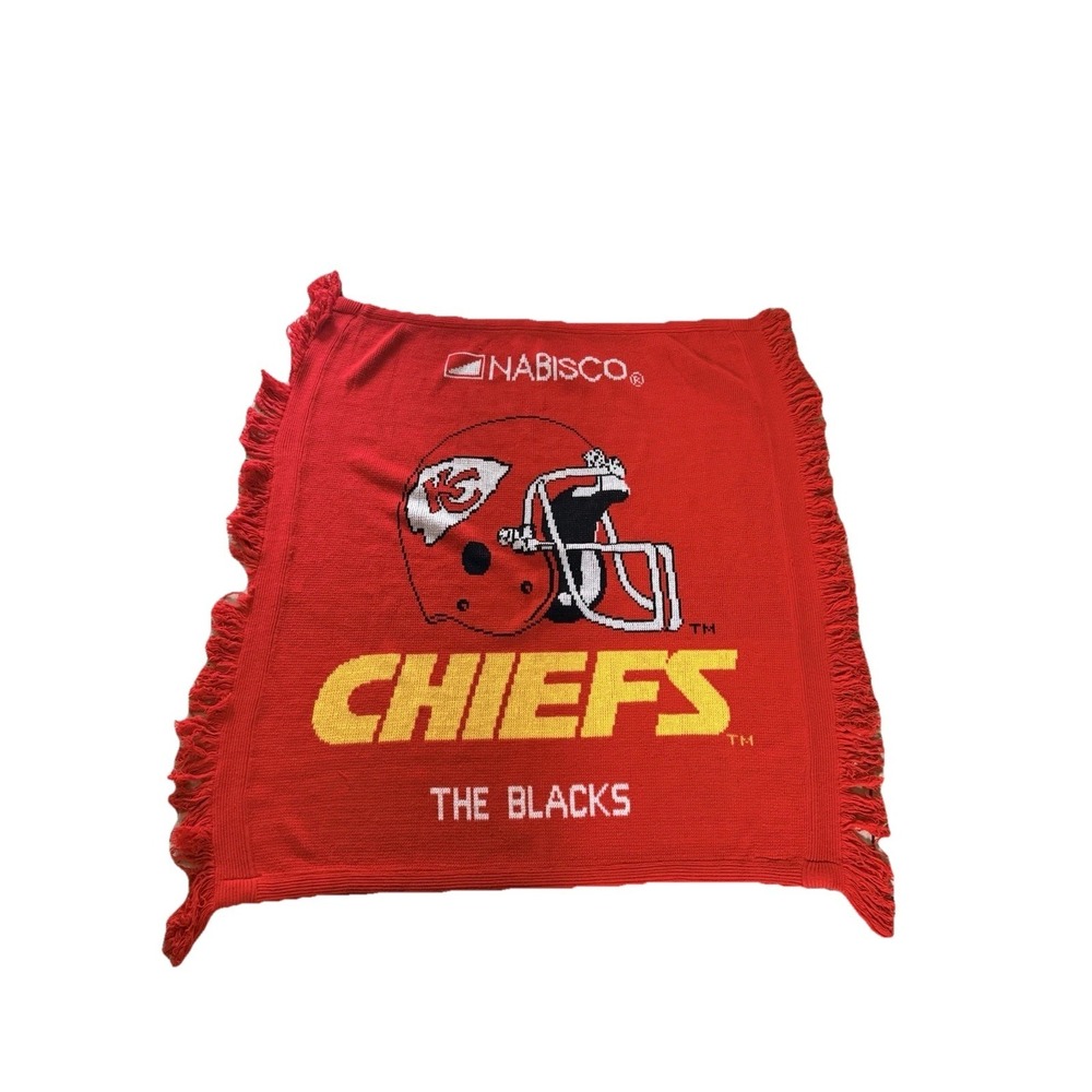 VTG 3 Strikes KC Chiefs Throw with Fringe 46"x56" Kansas City Chiefs